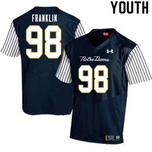 Notre Dame Fighting Irish Youth Ja'Mion Franklin #98 Navy Under Armour Alternate Authentic Stitched College NCAA Football Jersey TMA6499TA